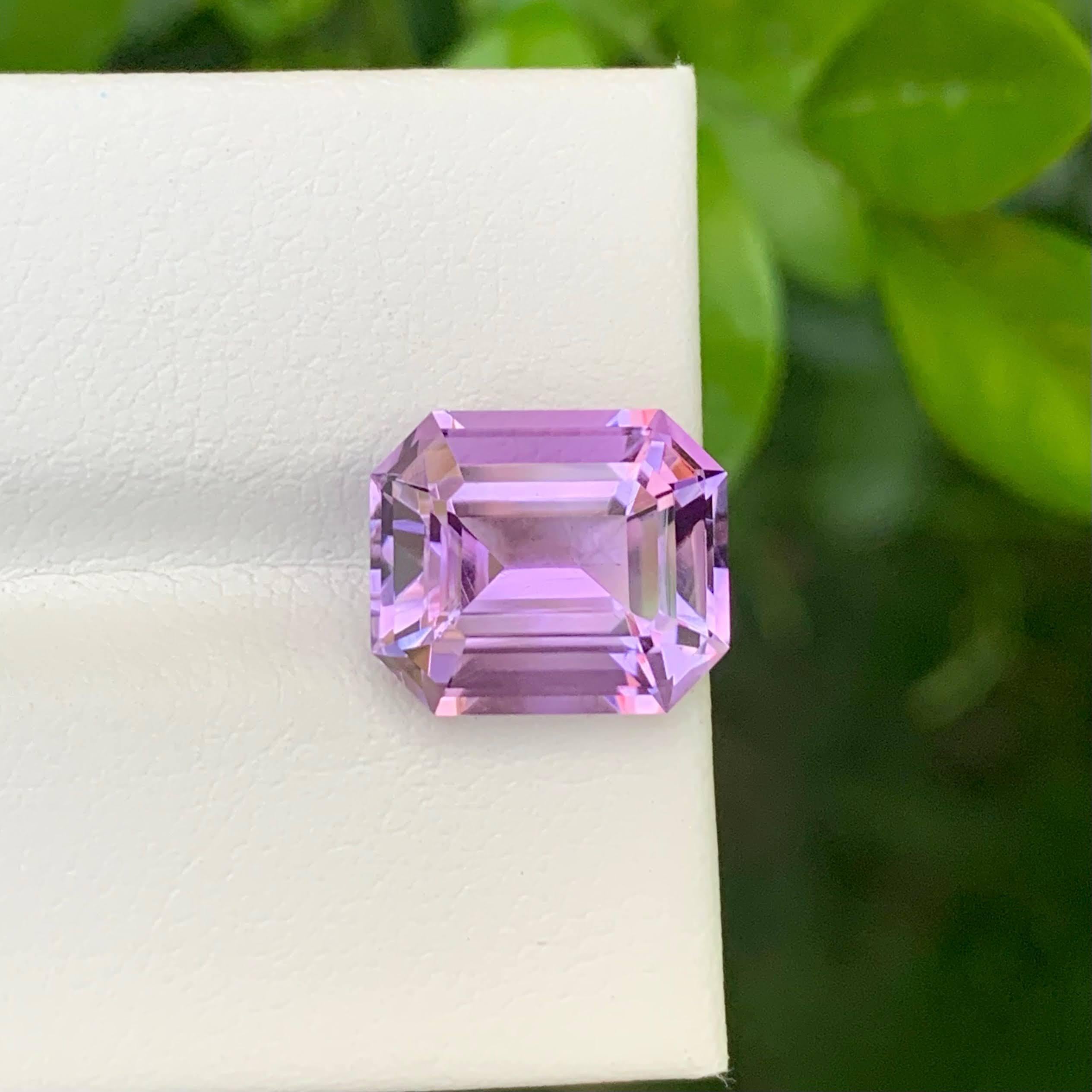 5.35 Karat Natürlicher Loser Lila Amethyst Stein Smaragd Schliff Brasilianischer Edelstein (Moderne) im Angebot