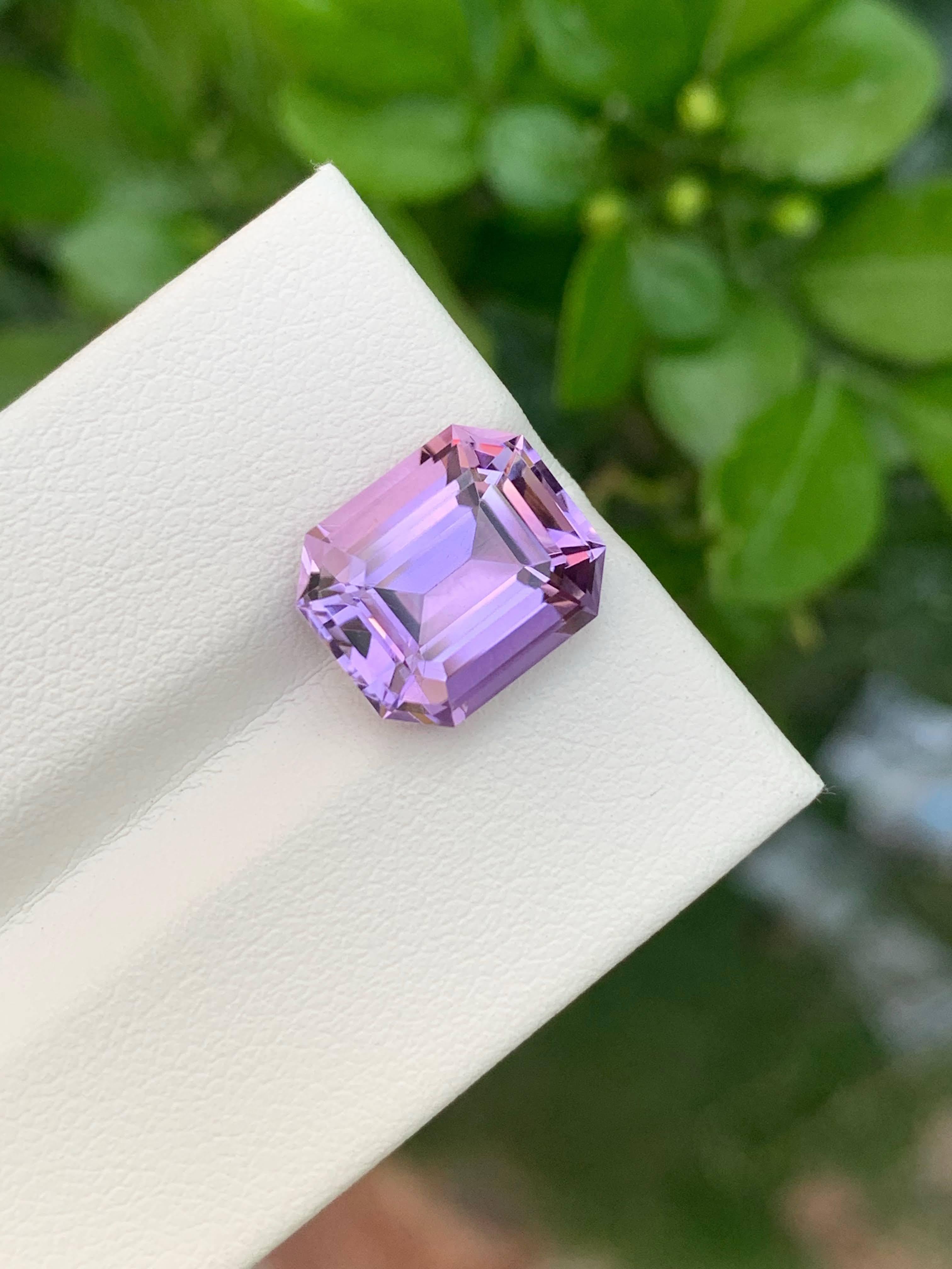 5.35 Karat Natürlicher Loser Lila Amethyst Stein Smaragd Schliff Brasilianischer Edelstein (Smaragdschliff) im Angebot