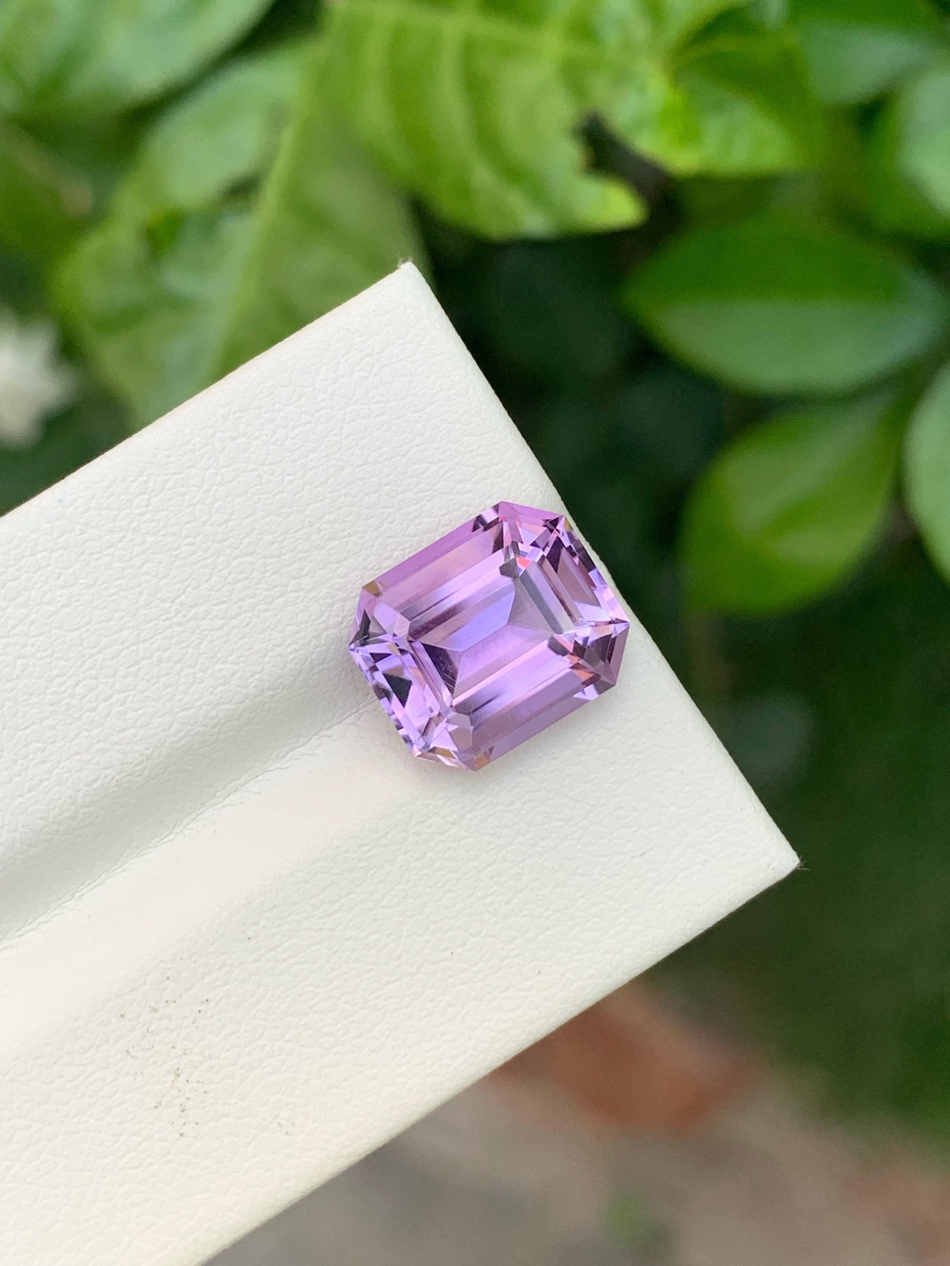 5.35 Karat Natürlicher Loser Lila Amethyst Stein Smaragd Schliff Brasilianischer Edelstein im Zustand „Neu“ im Angebot in Bangkok, TH
