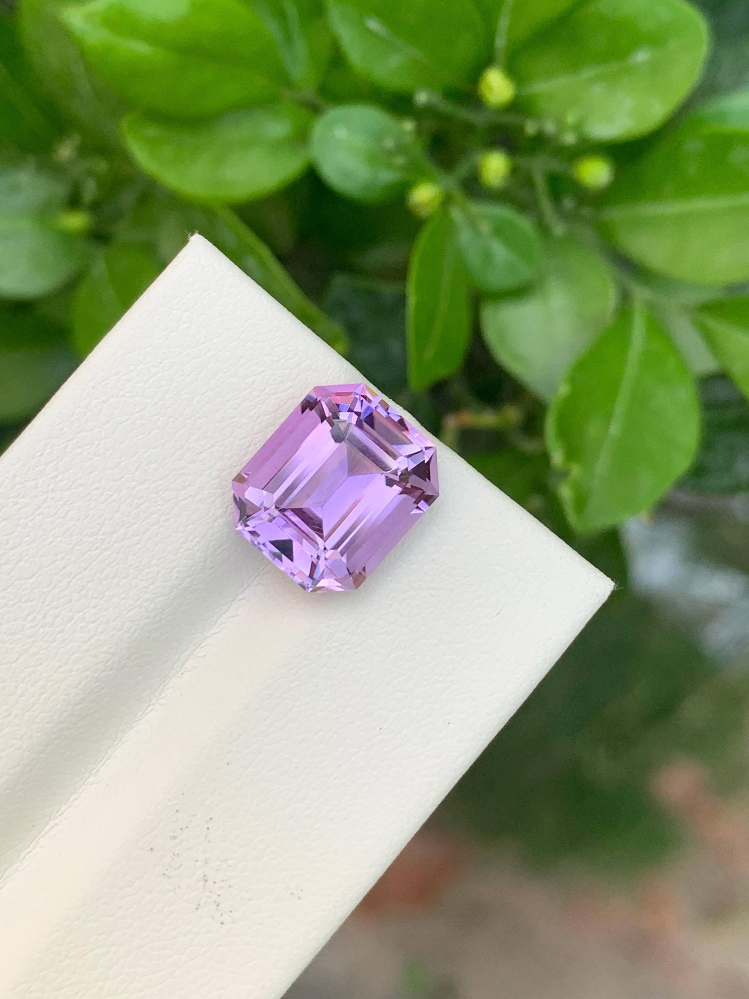 5.35 Karat Natürlicher Loser Lila Amethyst Stein Smaragd Schliff Brasilianischer Edelstein im Angebot 2
