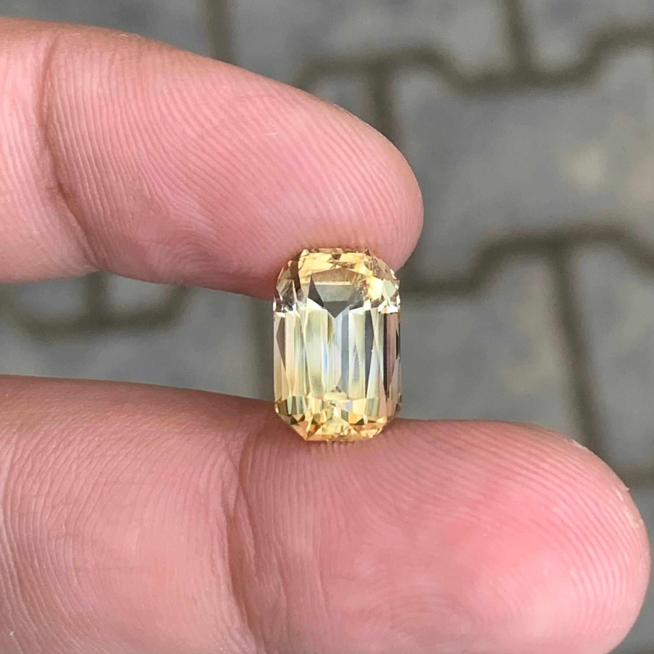 5.35 Carat Natural Loose Yellow Golden Citrine Cushion Cut Brazilian Gemstone For Sale 4