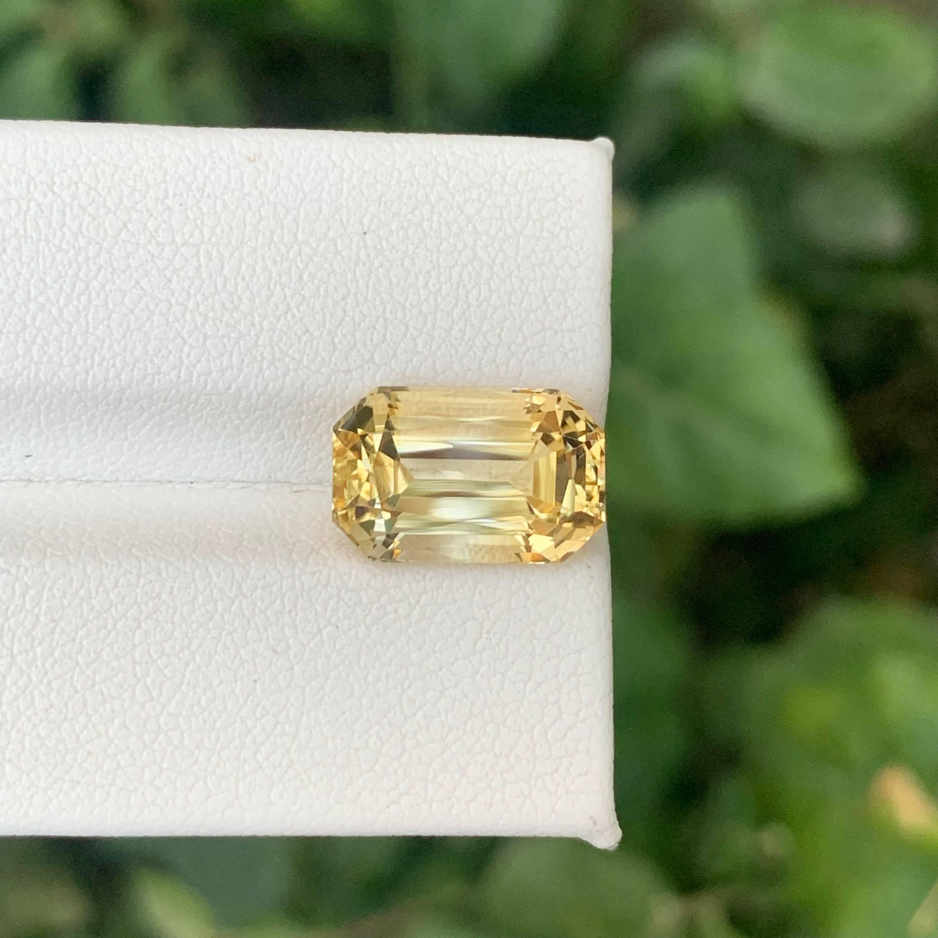 5.35 Carat Natural Loose Yellow Golden Citrine Cushion Cut Brazilian Gemstone For Sale 5