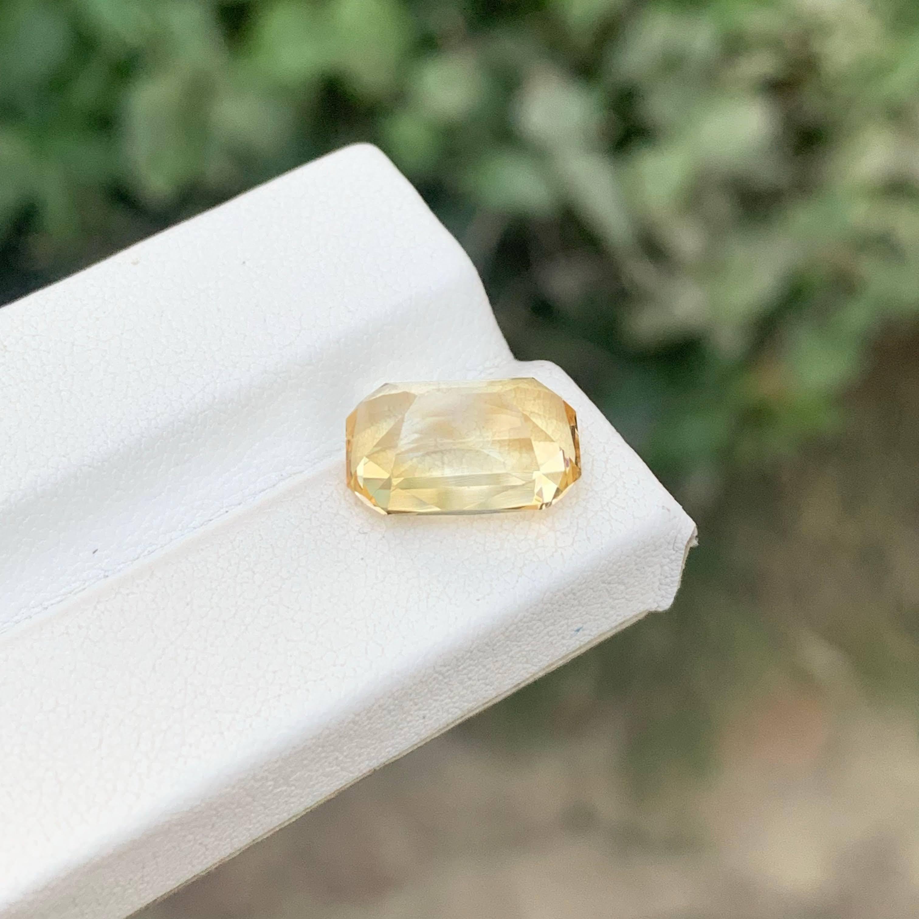 Antique Cushion Cut 5.35 Carat Natural Loose Yellow Golden Citrine Cushion Cut Brazilian Gemstone For Sale