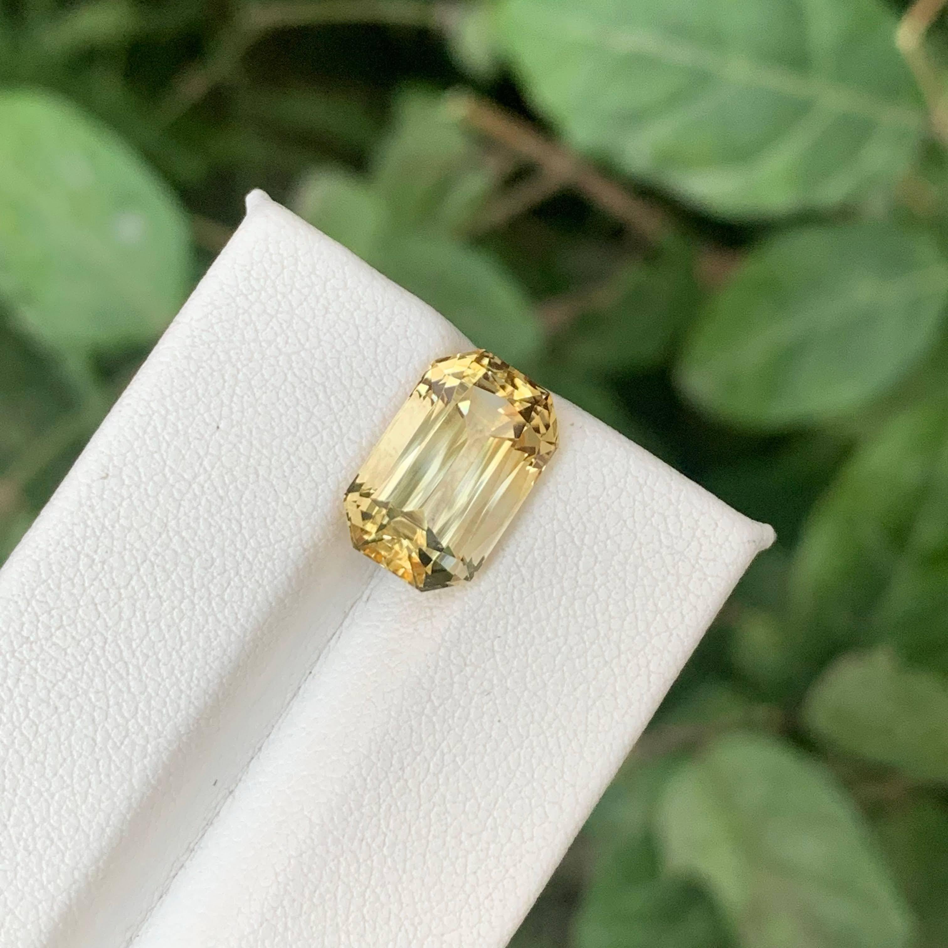 Women's or Men's 5.35 Carat Natural Loose Yellow Golden Citrine Cushion Cut Brazilian Gemstone For Sale