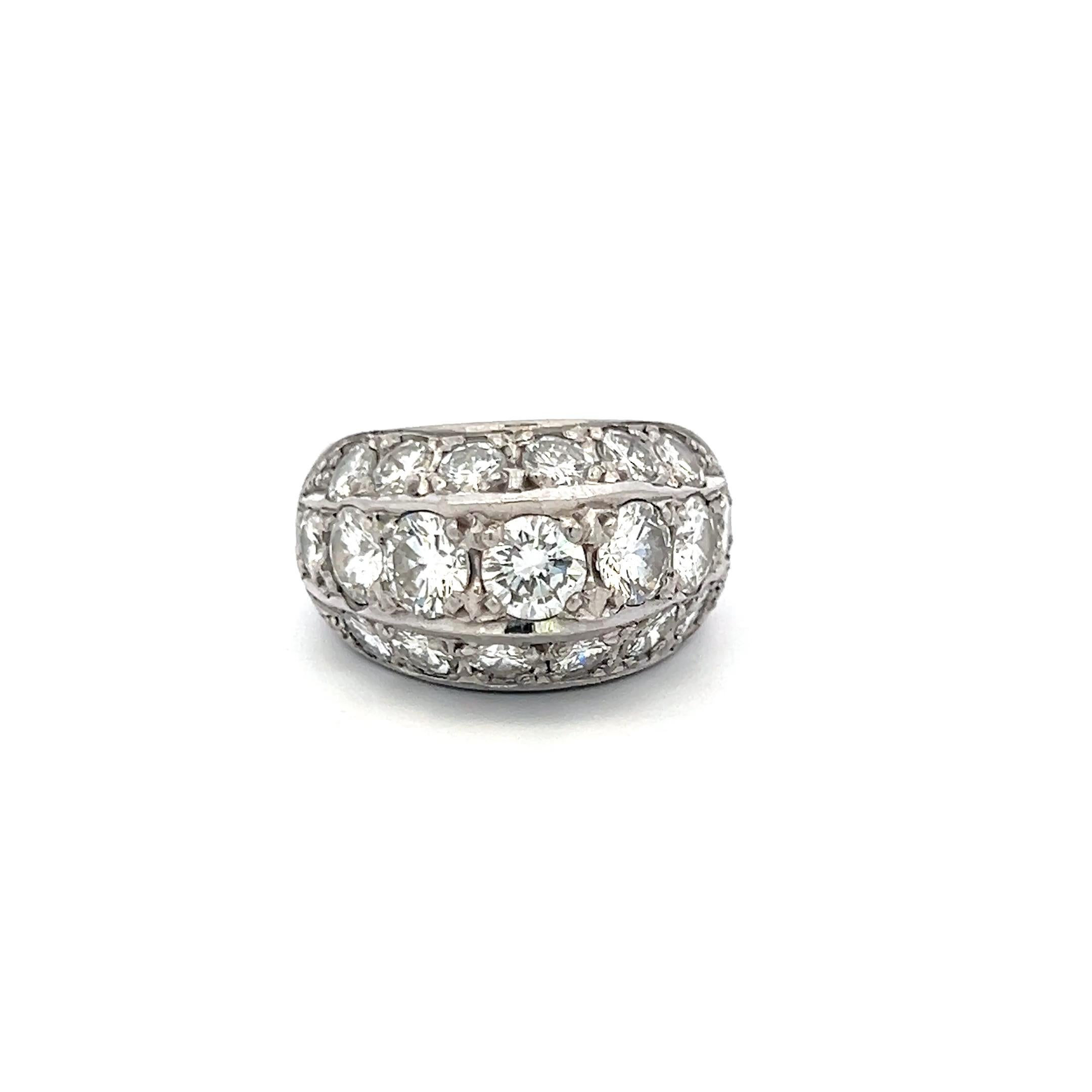Women's 5.35 Carat Round Brilliant E VS Diamond Platinum Cocktail Ring For Sale