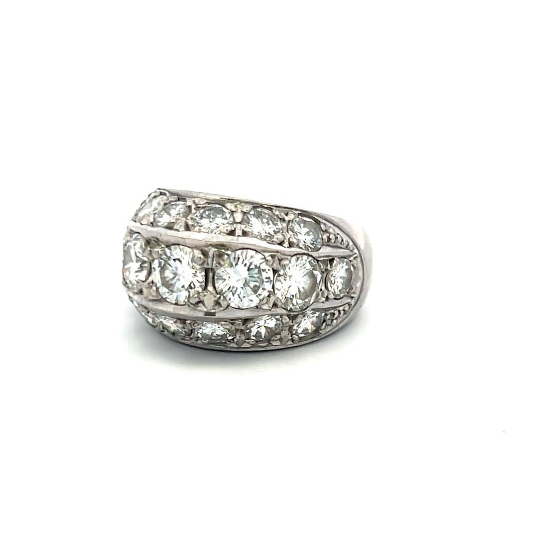 5.35 Carat Round Brilliant E VS Diamond Platinum Cocktail Ring For Sale 1
