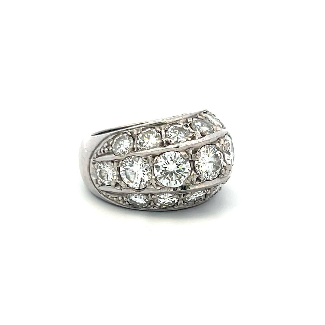 5.35 Carat Round Brilliant E VS Diamond Platinum Cocktail Ring For Sale 2