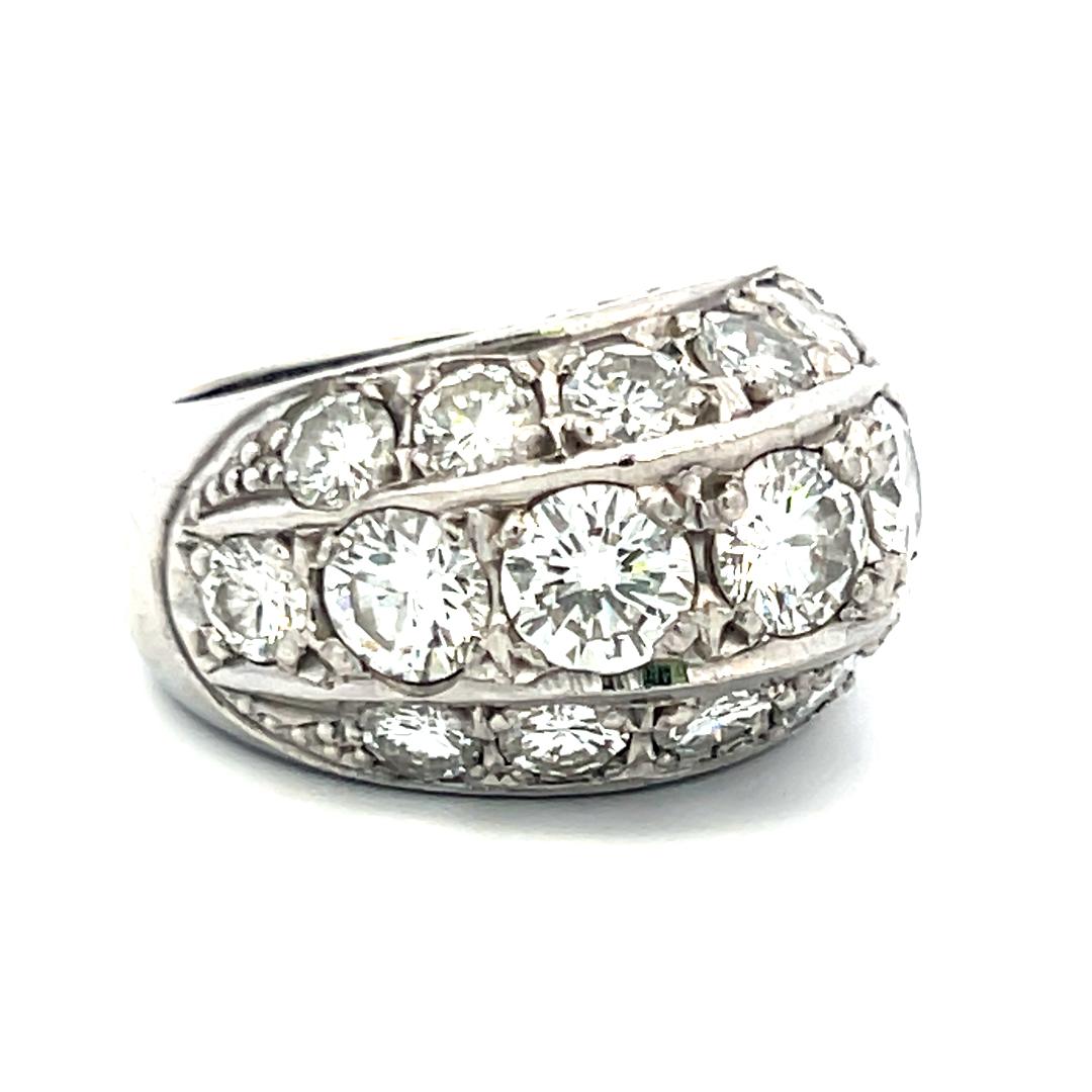 5.35 Carat Round Brilliant E VS Diamond Platinum Cocktail Ring For Sale 3