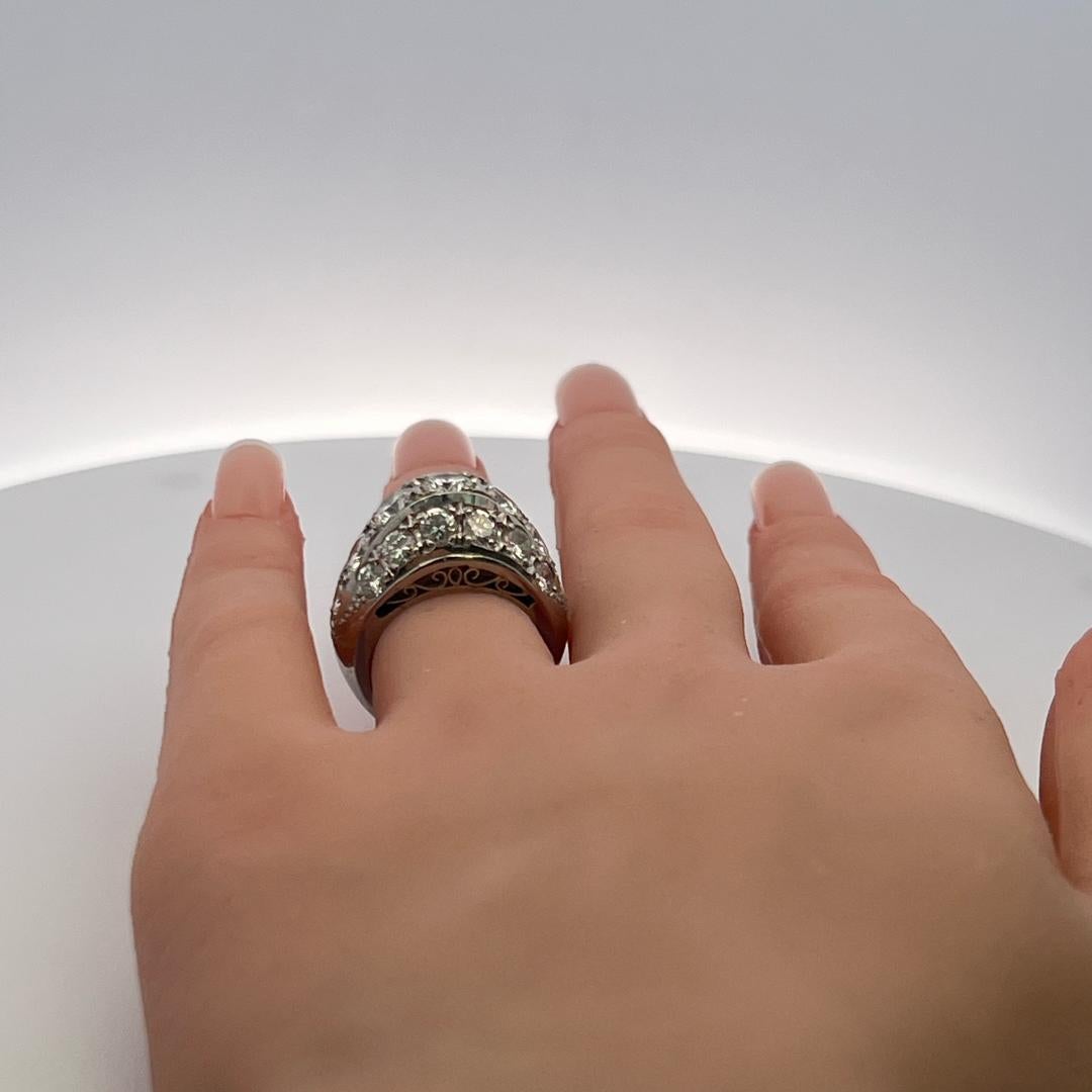 5.35 Carat Round Brilliant E VS Diamond Platinum Cocktail Ring For Sale 4