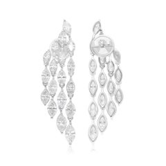 5.35 Carat SI/H Marquise Diamond Chandelier Earrings 18 Karat White Gold Jewelry