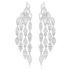 5.35 Carat SI/H Marquise Diamond Chandelier Earrings 18 Karat White Gold Jewelry
