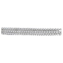 5.35 Carat Triple Row Diamond Tennis Bracelet 18K White Gold