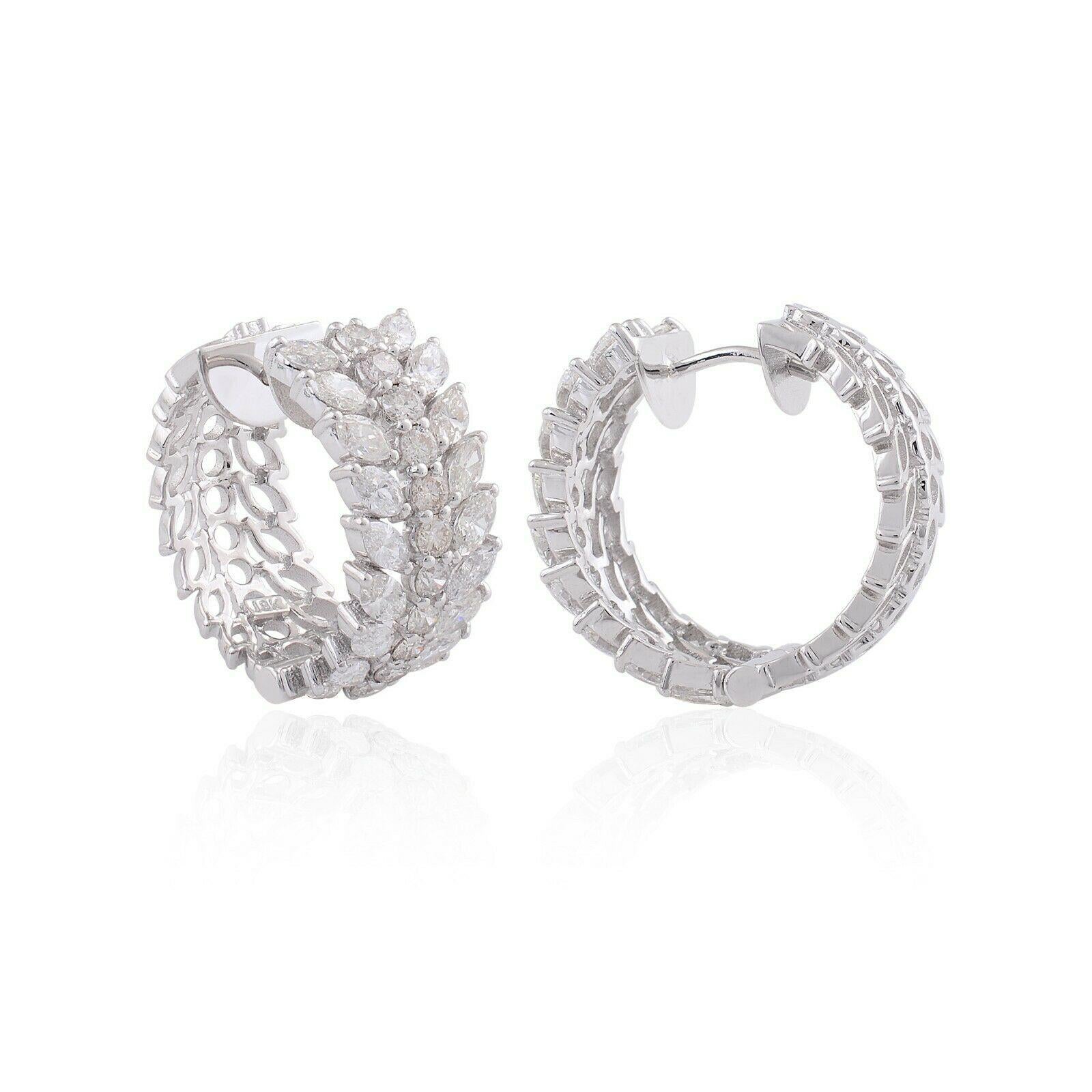 marquise diamond hoop earrings