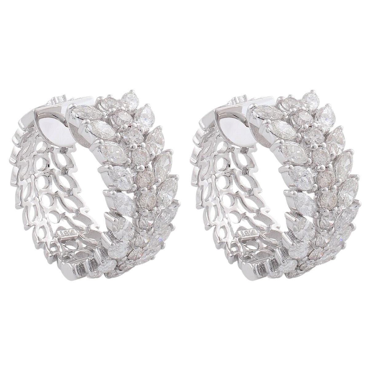 Graduating Half Diamond Marquise Hoop Earrings – Cristina Romig & Co.