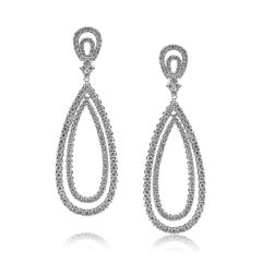 5.35ct Round Brilliant Cut Diamond Teardrop Dangle Earrings