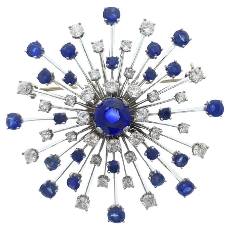 5.36 Carat GIA Certified Blue Sapphire & Diamond Pendant In Platinum For Sale