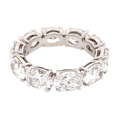 5.36 Carat Oval Cut Diamond Eternity Band 
Avg 0.53 Carat Each
 18 Karat Gold