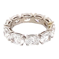 5.36 Carat Oval Cut Diamond Eternity Band 
Avg 0.53 Carat Each
 18 Karat Gold