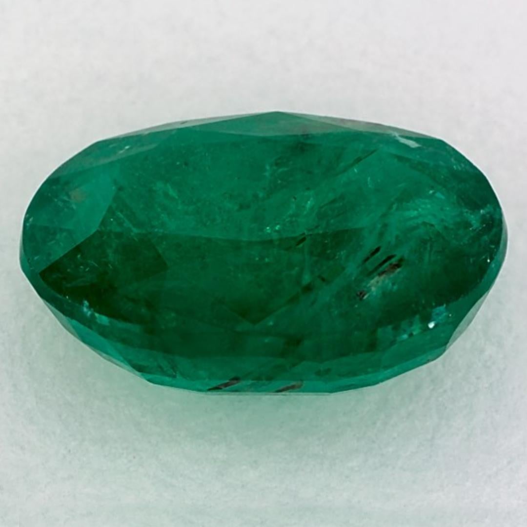 5.36 Carat Emerald Oval Loose Gemstone In New Condition For Sale In Fort Lee, NJ
