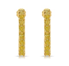 5.37 Carat Fancy Yellow Diamond Hoops