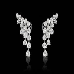 5,37 Karat SI Reinheit HI Farbe Multi Shape Diamant Ohrringe 18 Karat Weißgold