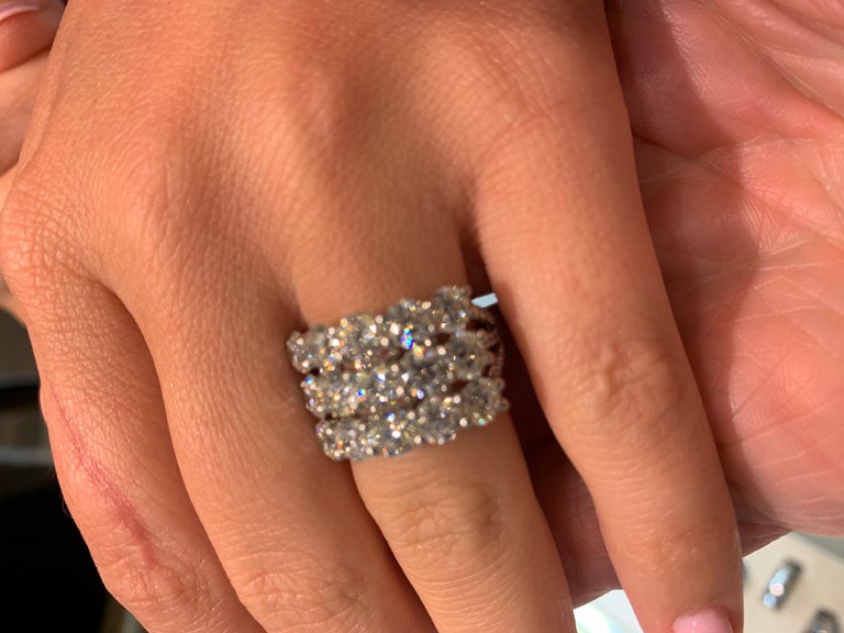 14kt 3 Row Diamond Ring R7537 main image 0