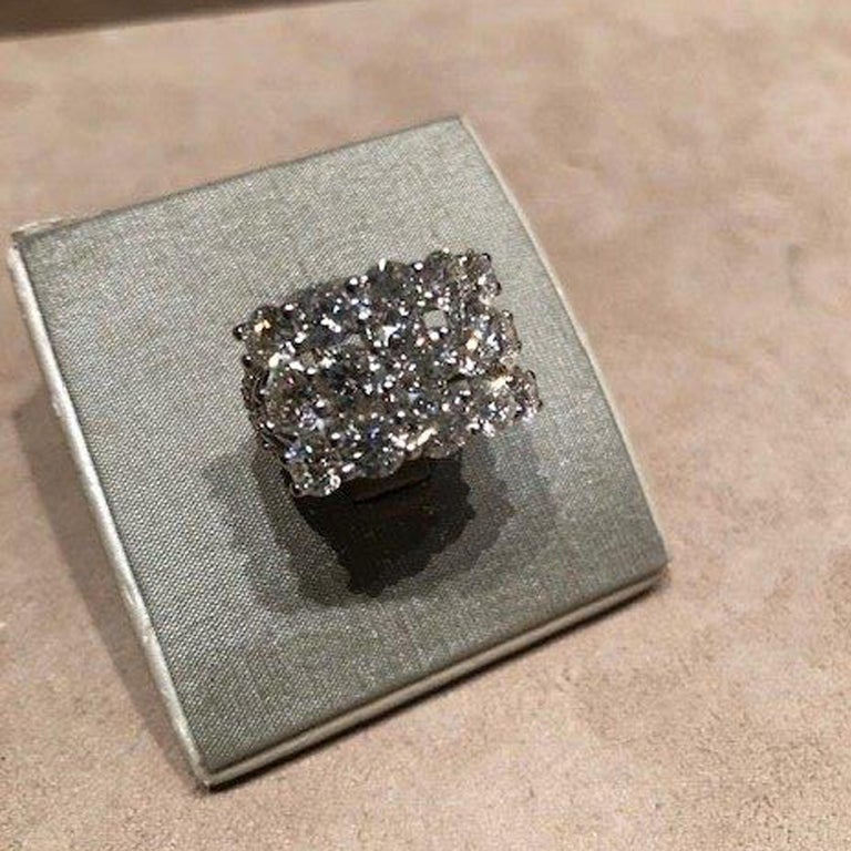 14kt 3 Row Diamond Ring R7537 main image 1