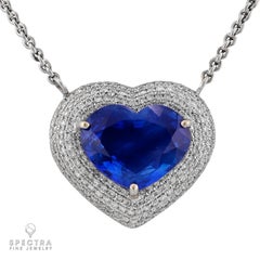 5.37ct Kashmir Sapphire Pendant  Estate Fine Jewelry