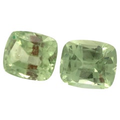 5.37ct Pair Cushion Mint Pastel Green Garnet from Merelani, Tanzania