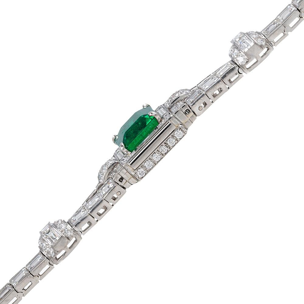 Women's 5.38 Carat Emerald and Diamond Bracelet