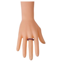 5.38 Carat Oval-Cut Ruby and Diamond Eternity Band Ring in Victorian Style