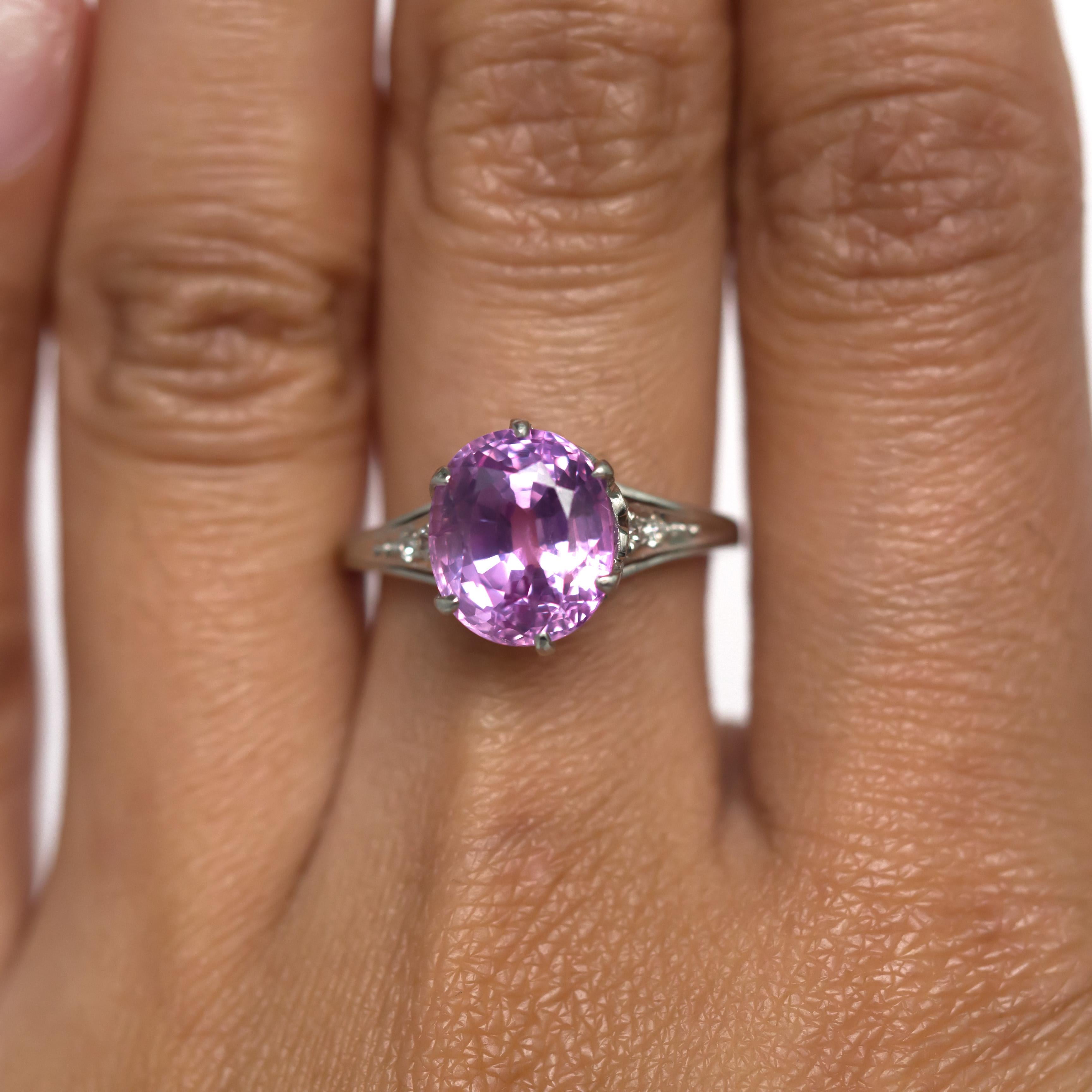 5.38 Carat Sapphire Platinum Engagement Ring For Sale 1