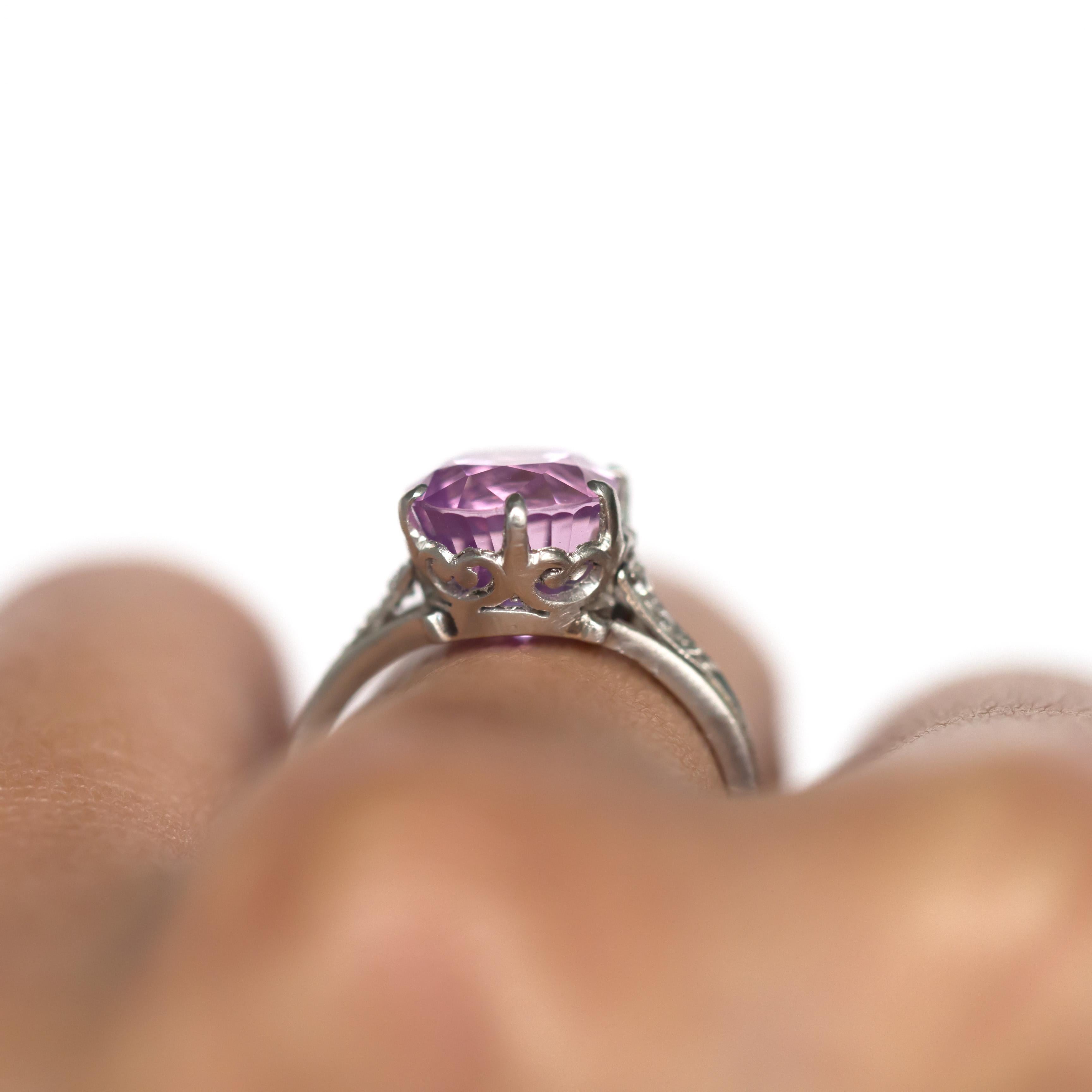 5.38 Carat Sapphire Platinum Engagement Ring For Sale 2