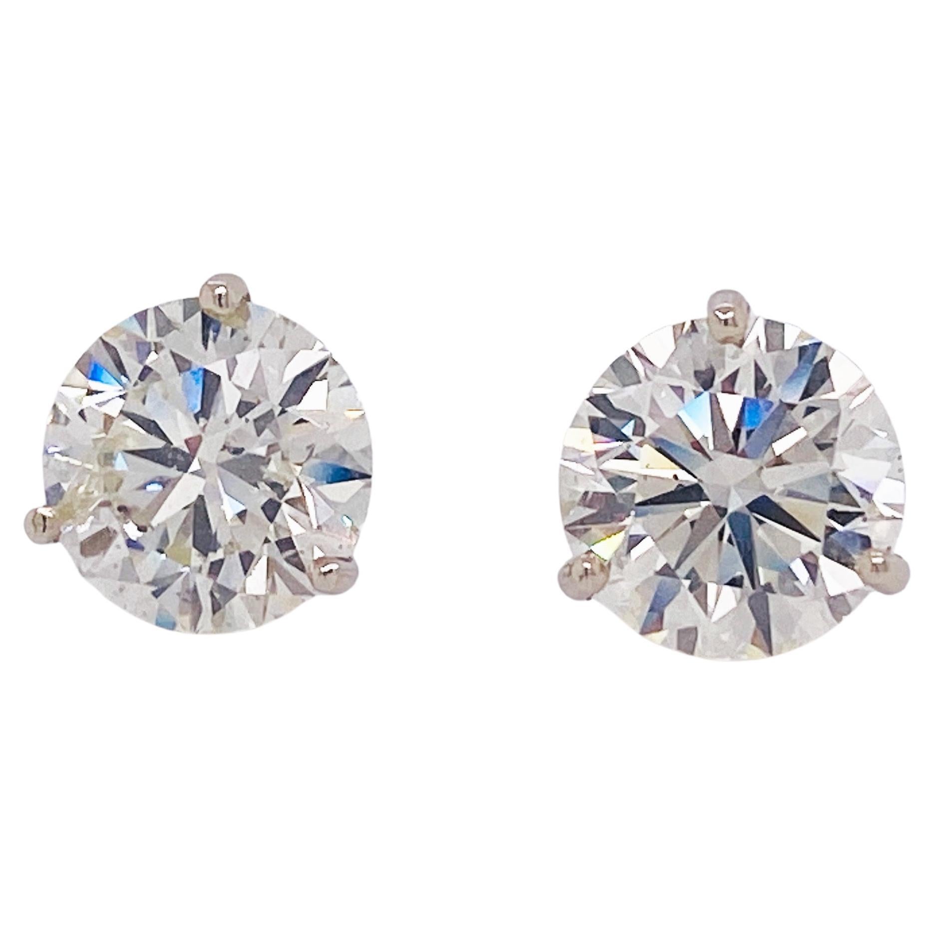 5.00 Carat Diamond Pair Martini Stud Earrings in 14K Gold Lv For Sale