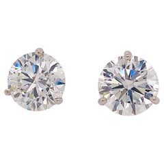 5.38 Carats Diamond Pair Martini Stud Earrings in 14K Gold Lv