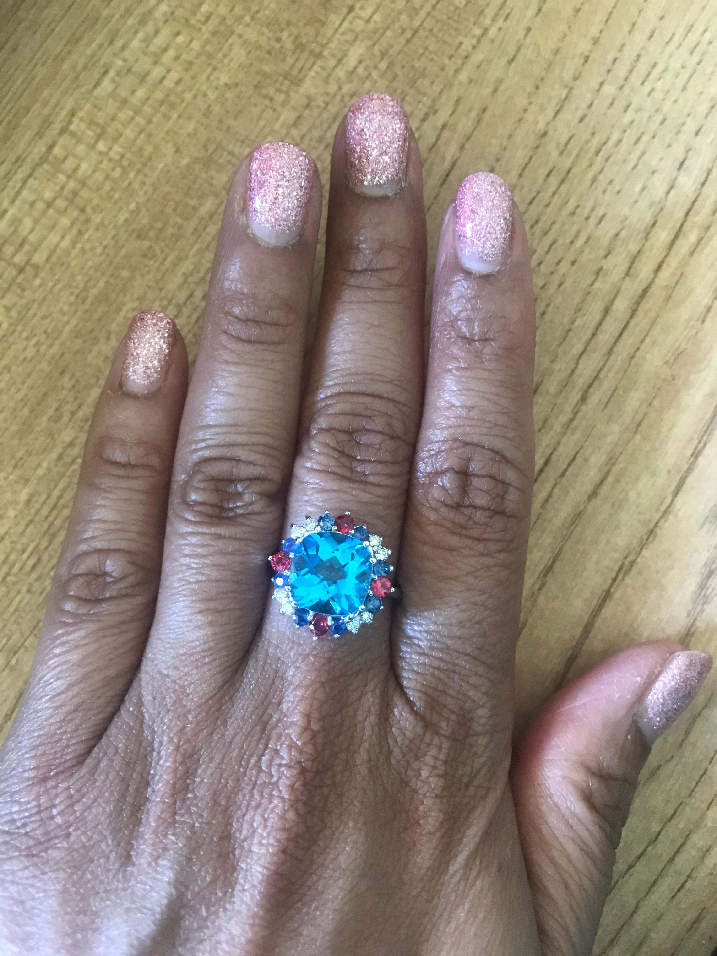 red white and blue ring