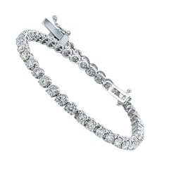 Bracelet tennis en or blanc 14 carats avec diamants de 5,39 carats