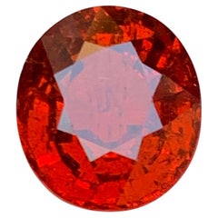 5.39 Ct Natural Deep Orange Spessartine Garnet, Oval Cut Loose Gemstone for Ring