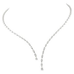 5.39 Ct Natural Diamond Open Drop 14k White Gold Collar Wedding Necklace