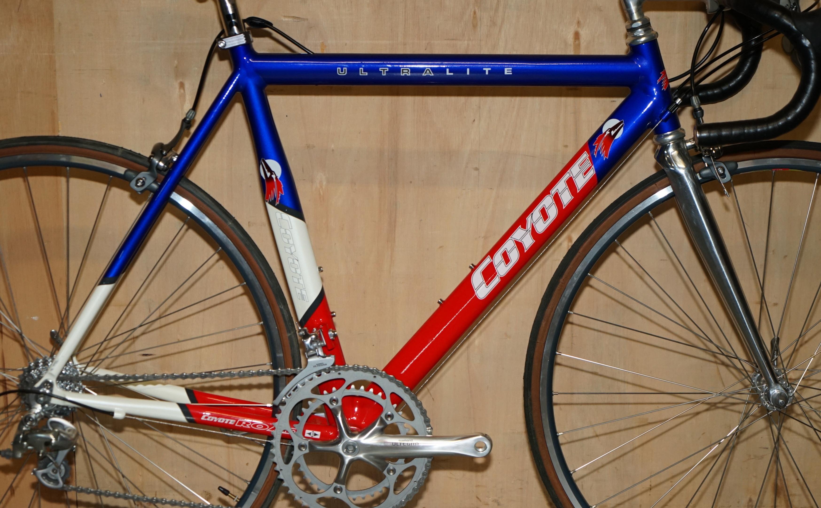 Royal House Antiques

Royal House Antiques is delighted to offer for sale this stunning Coyote Ultralight made from Eastern Aluminum tubing and with a complete Shimano Ultegra groupset 

HISTORY

I am selling my entire bike collection which