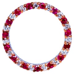 53 Karat natürlicher roter Rubin Diamant-Anhänger mit offenem Kreis 14kt