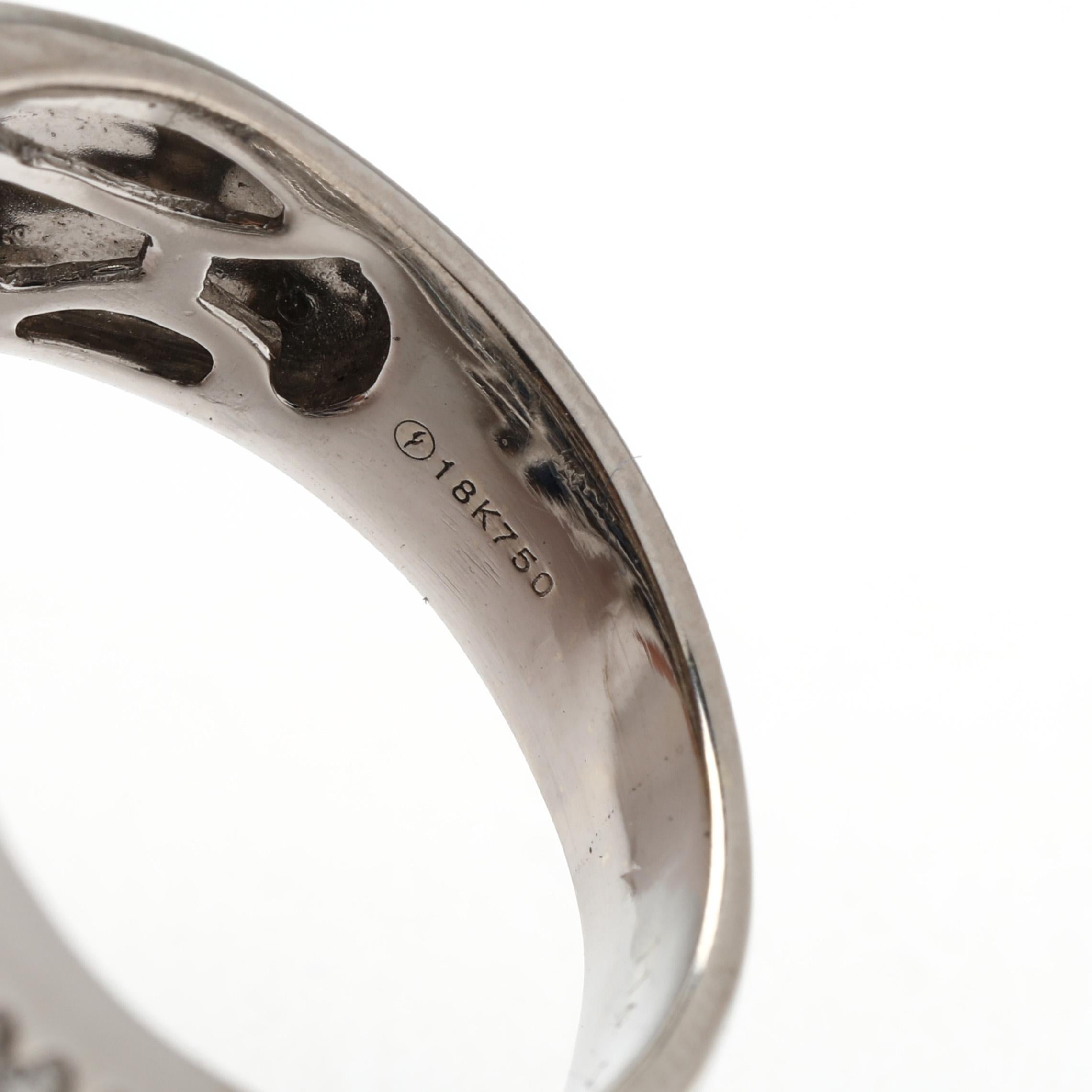 5,3ctw Diamant und Saphir Statement Ring, 18k Weißgold, Ringgröße 6,75 im Angebot 1