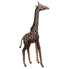 53"Leather Wrapped Baby Giraffe Sculpture