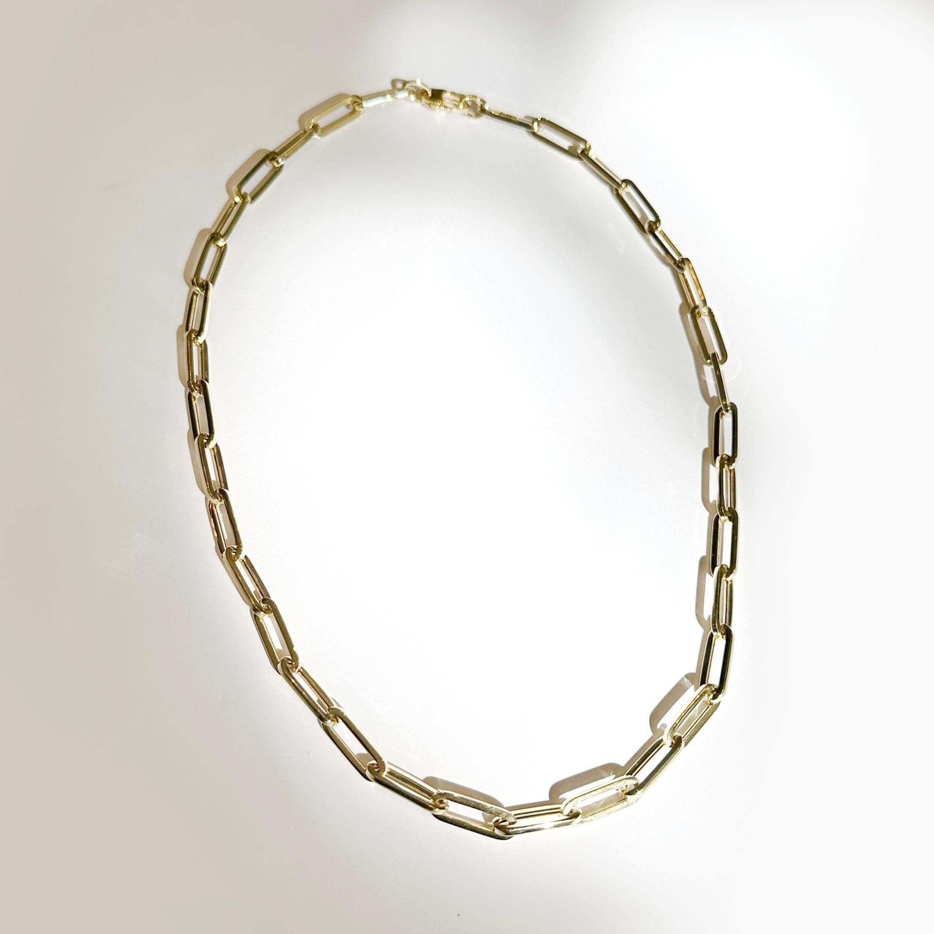 18 inch gold paperclip necklace