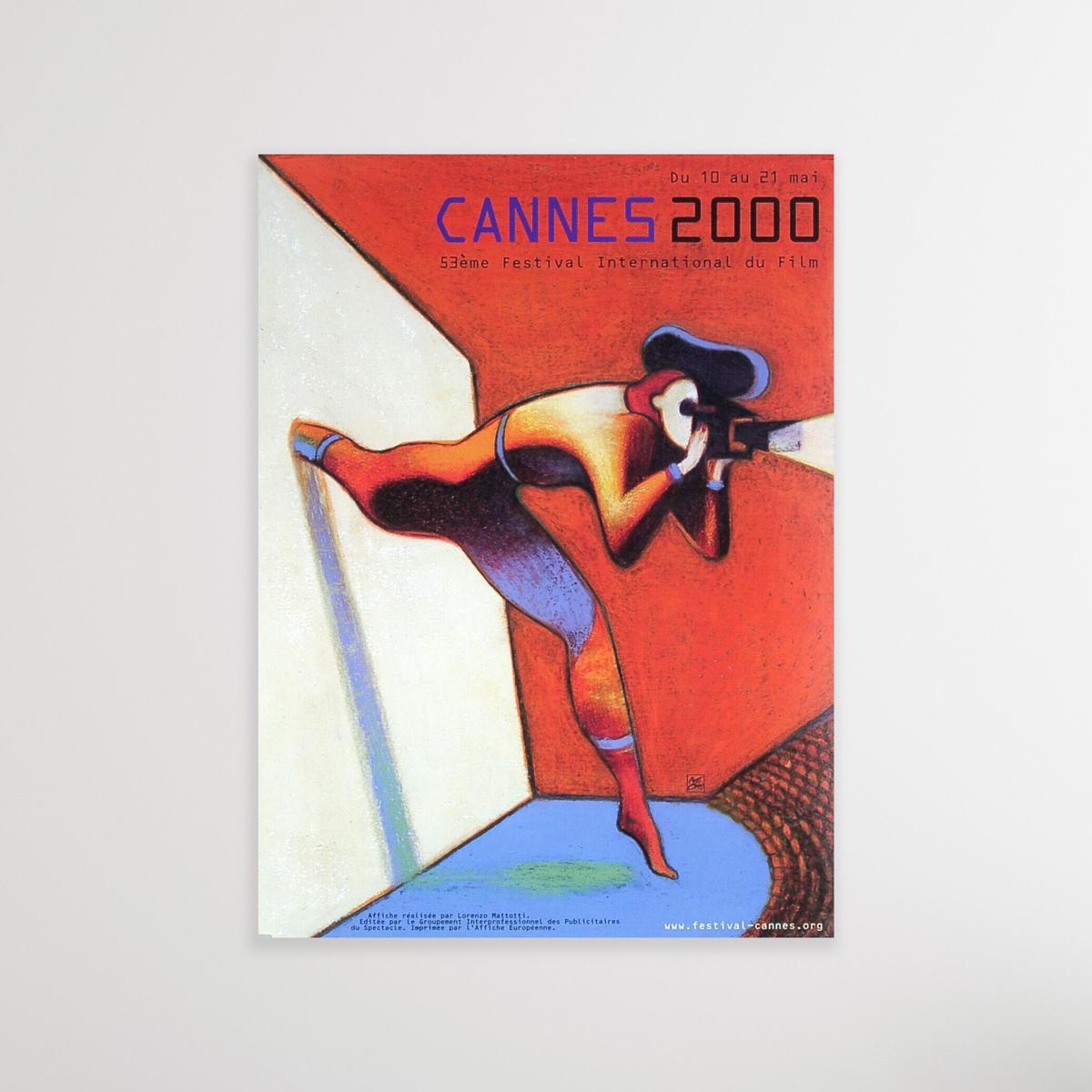 Official promotional poster for the 53rd annual Cannes Film Festival (2000).

Size 33 x 23 inches. Sold unframed. Ships rolled.

The Cannes Film Festival (le Festival de Cannes), founded in 1946,
is one of the world's oldest, most influential, and