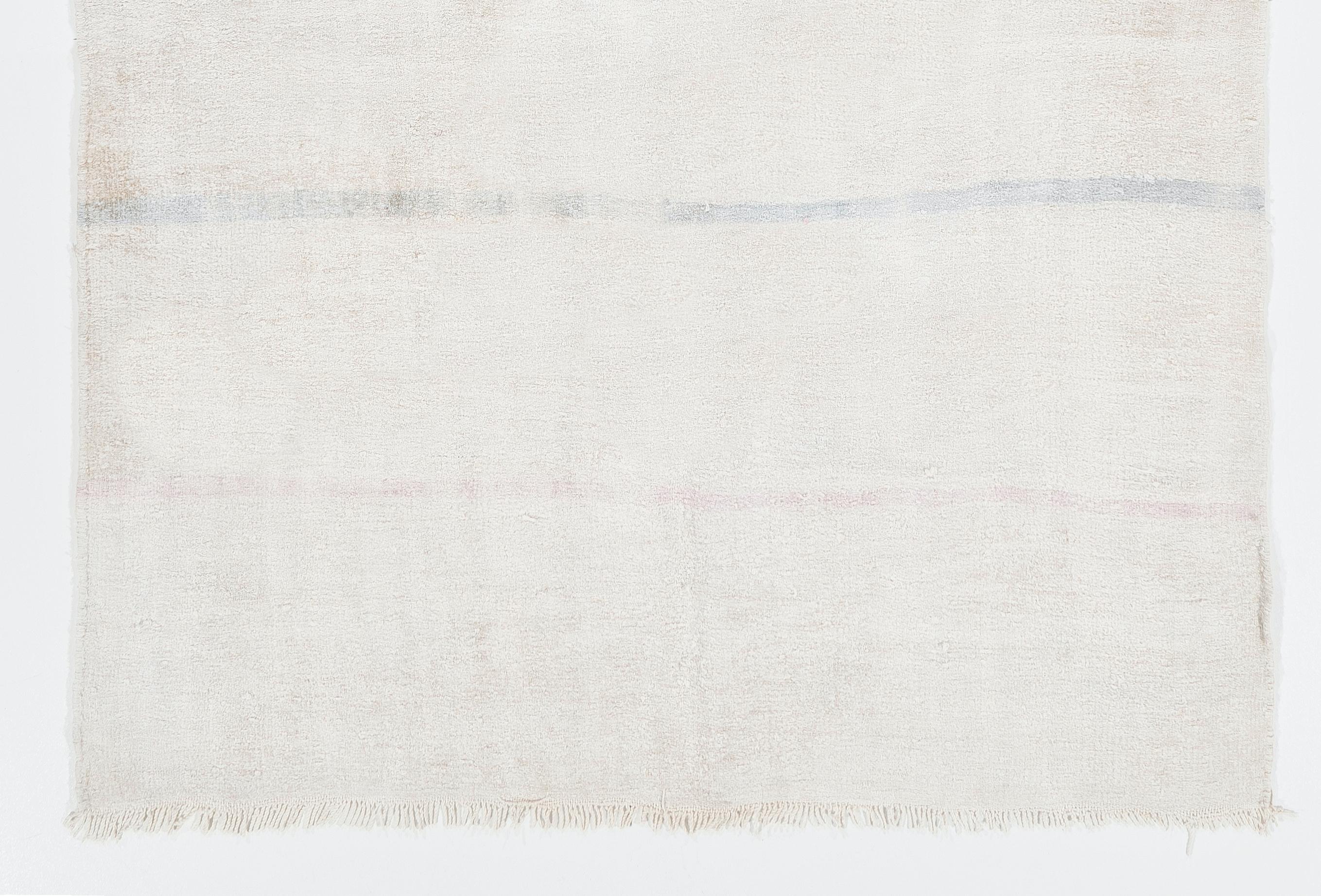 Flachgewebter türkischer Baumwollkilim in gewaschenem Grau und Blau 5.3x11.2 Ft (Türkisch) im Angebot