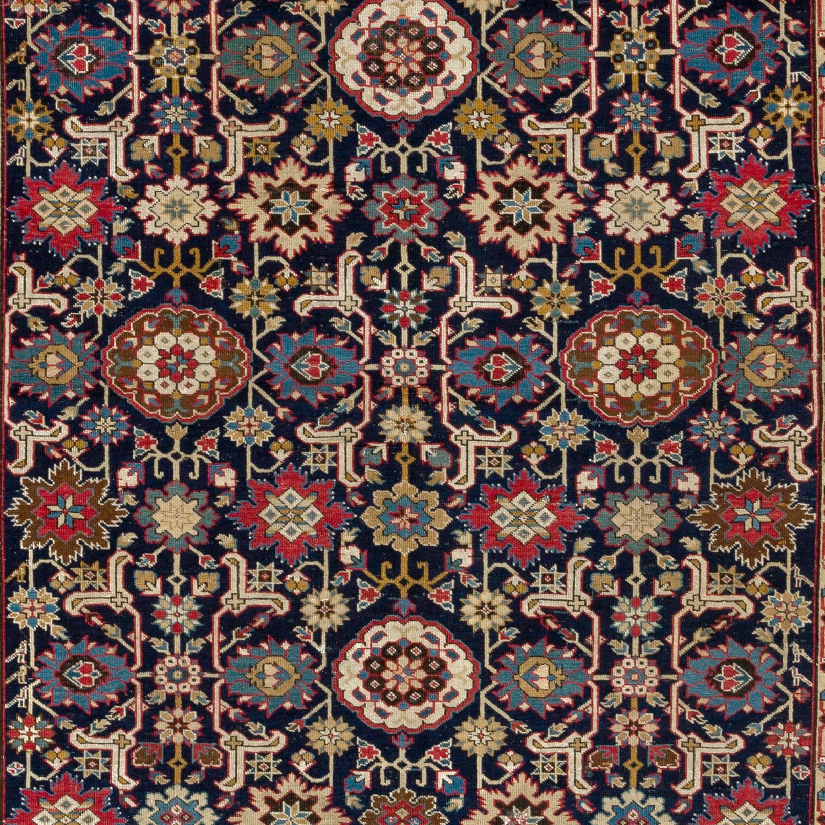 Kazak 5.3x12 ft Museum Quality Antique Caucasian Kuba Rug, circa 1840 For Sale