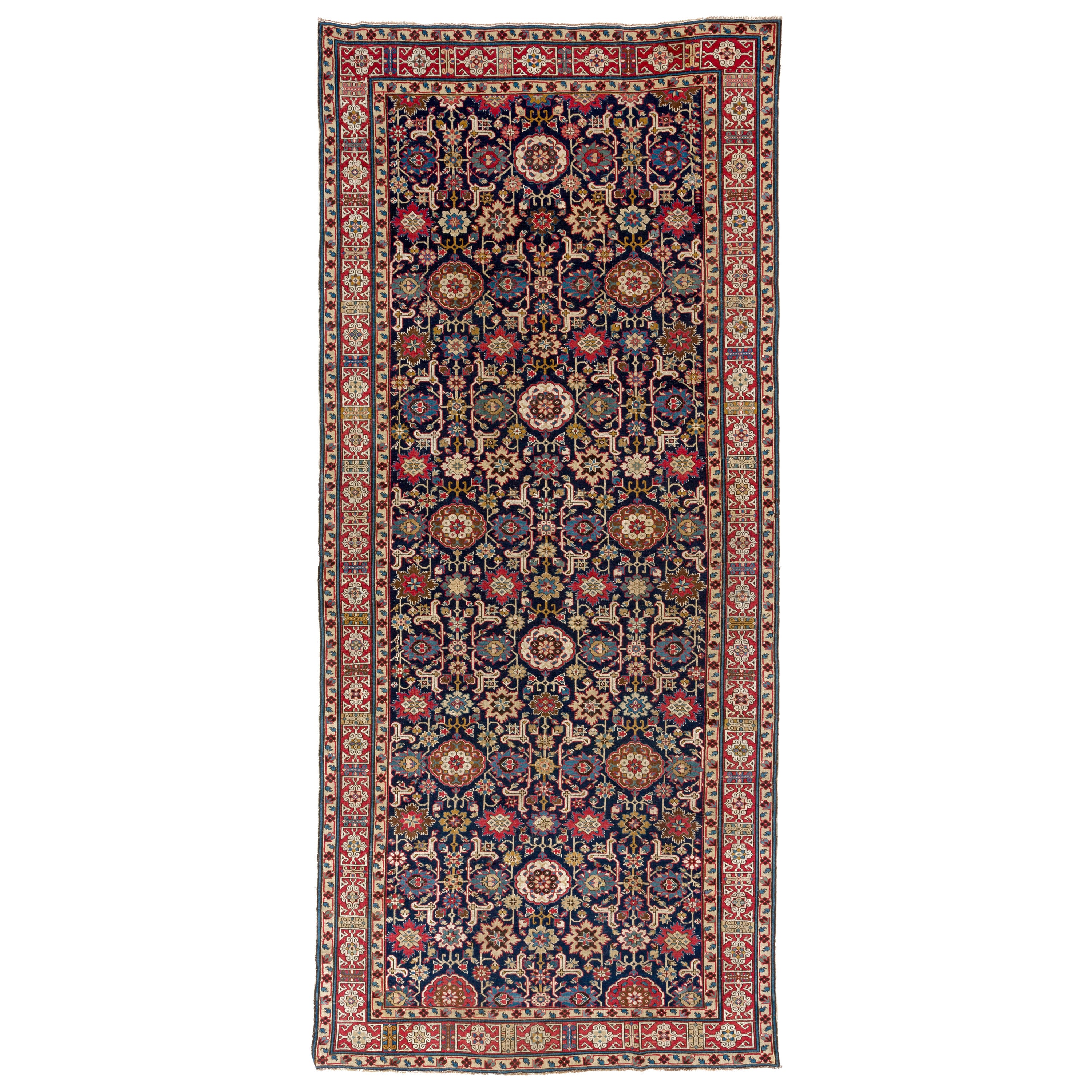 5.3x12 ft Museum Quality Antique Caucasian Kuba Rug, circa 1840
