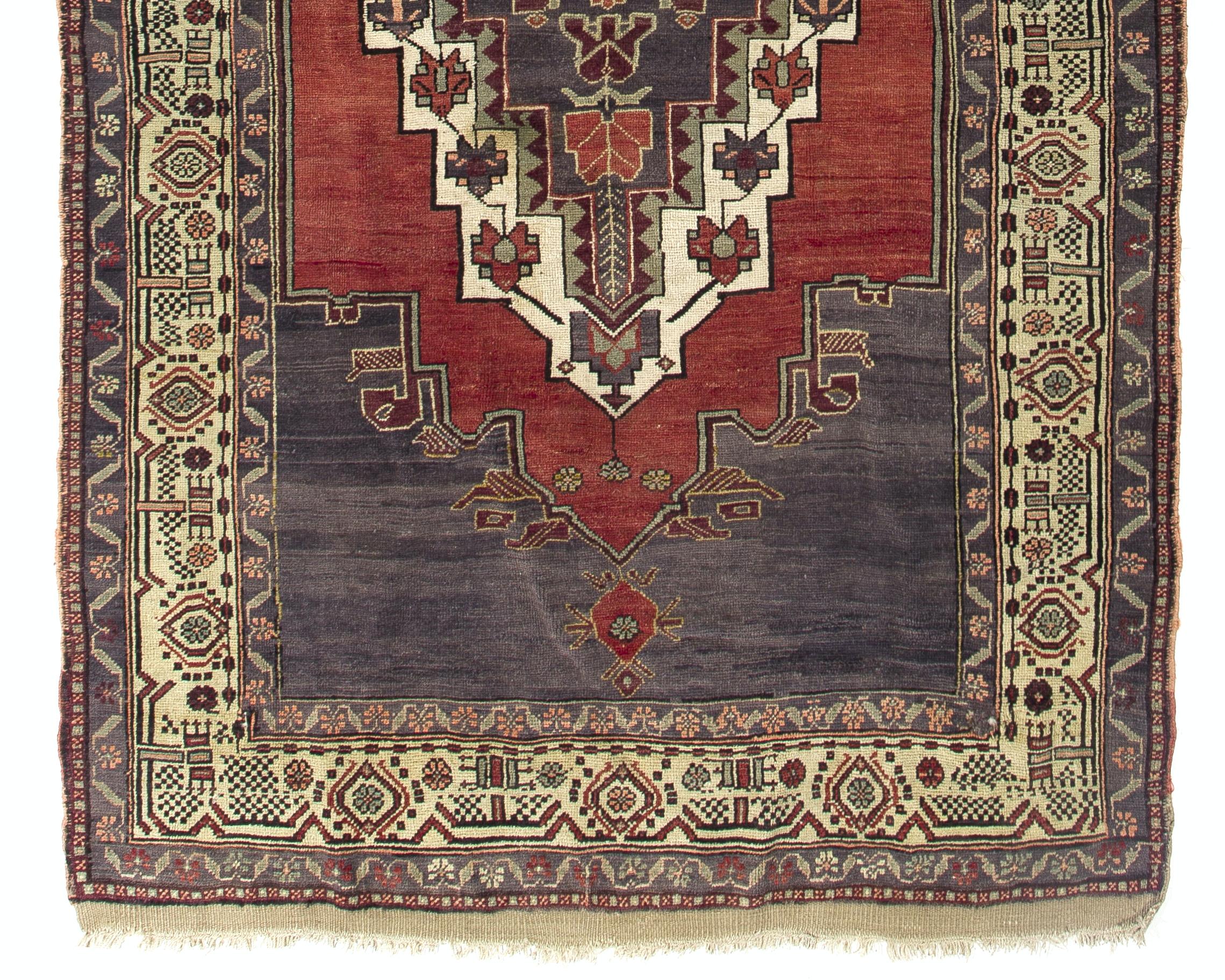 20th Century 5.3x12.6 Ft Handmade Vintage Turkish Tribal Rug. One-of-a-Kind Oriental Carpet For Sale