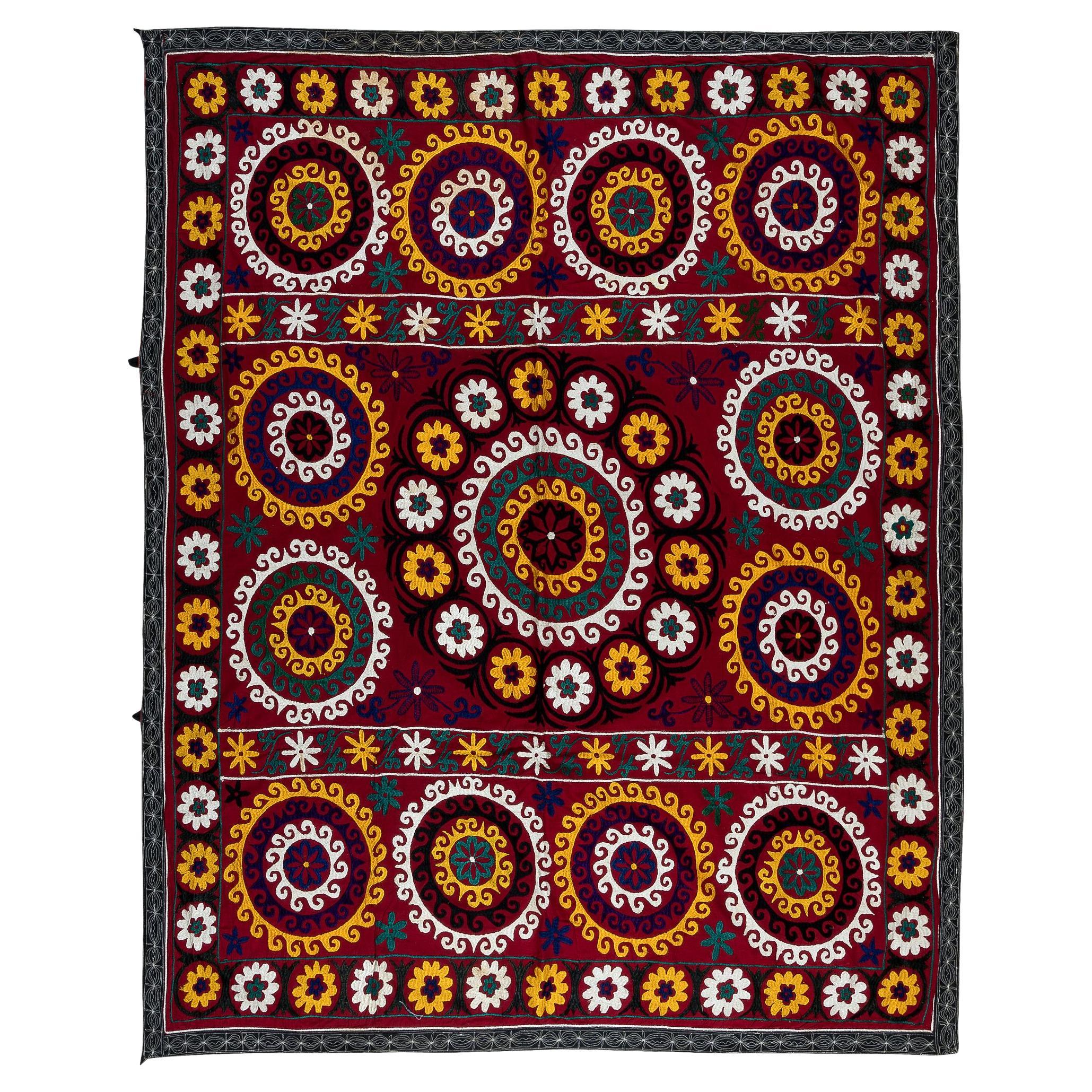 Uzbeki Suzani Hand Embroidered Textile Wall Hanging | Home Décor | Thr – London